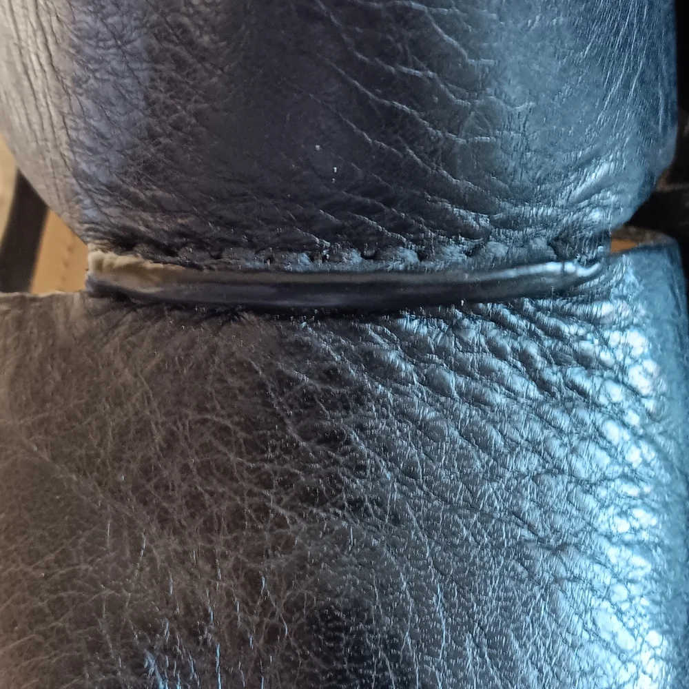 Coach Jaelyn Black Waxed Calf Open Toe Platform Bootie Wedges Size 5B - Picture 7 of 8